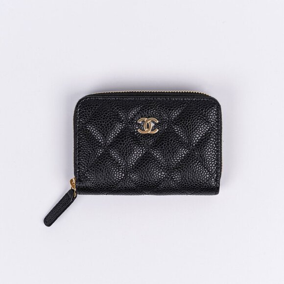 CHANEL Handbags - Chanel Classic Zipped Coin Purse Grained Calfskin & Gold Black AP0216-Y01864-C39